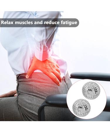 2 Magnetic Massage Hedgehog Balls & 3 Acupressure Rings - Stress Relief Yoga Balls (Silver) | International Shipping - Buy Online on GoSupps.com