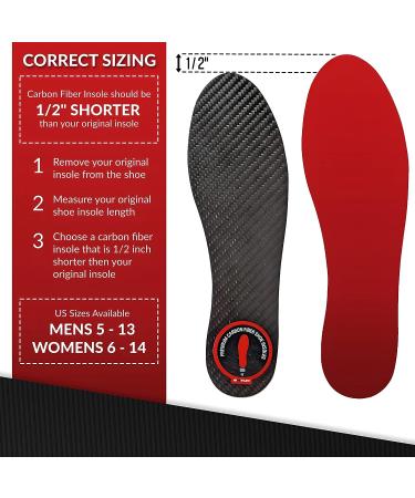 Carbon Fiber Insoles 1 Pair for Men & Women - Thin Orthotics for Turf Toe, Foot Fractures, Hallux Rigidus - Ideal for Hiking, Sports, Basketball - 10.43 - 265mm - Buy Online on GoSupps.com