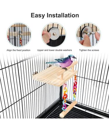TeTupGa Bird Perches, Toys & Play Gyms - Wooden Platform with Swing & Ferris Wheel for Parrots, Lovebirds, Chinchillas, Hamsters | Green Cheeks & Budgie Bird Accessories - Buy Online on GoSupps.com