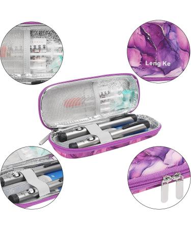Jakago Insulin Cooling Bag - Portable Insulin Pen Case with 2 Nylon Cooling Packs for Diabetes Accessories | Violet - Buy Online on GoSupps.com