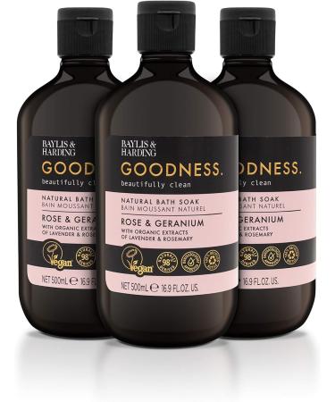 Baylis & Harding Goodness Rose & Geranium Toiletries Bundle - 9 Bottles, Vegan Friendly Hand Wash, Body Wash & Bath Soak - Buy Online on GoSupps.com