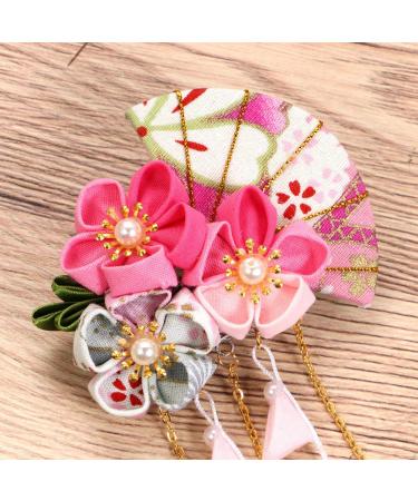 Minkissy Flower Hair Clips Hair Barrettes Sweet Hair Pins Kanzashi Hair Clip Japanese Hair Pin for Girl Teens Kids Toddlers Bridal Women - Buy Online on GoSupps.com