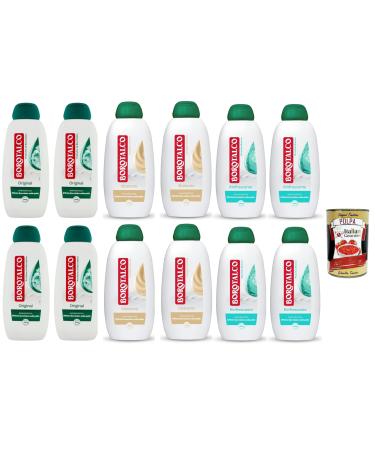 Italian Gourmet E.R. Borotalco Test Pack of bath and shower gel with borotalc fragrance formula with moisturizing agents borotalc effect on the skin dermatologically tested 12 x 450 ml + Polpa Italian Gourmet 400 g