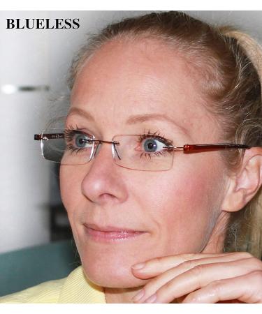 Rimless Small Readers 2.75 x (Transparent) for Men and Women - Trendy Rimless Reading Glasses - Buy Online on GoSupps.com