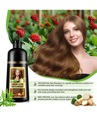  CCKULOOB 3-in-1 Colouring Shampoo with Herbal Extracts Natural Grey Hair Coverage Hair Colour Shampoo for Dry Hair Long Lasting 500 ml (Brown) - Buy Online on GoSupps.com