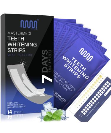 MasterMedi Teeth Whitening Strips Non-Sensitive White Strips for Teeth Whitening Fast-Result for Tooth Whitening Helps in Stain Removal Teeth Whitening Kit Pack of 14 Whitener Strips 7 Treatments