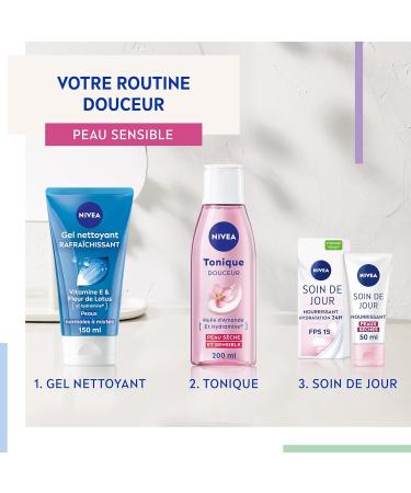 NIVEA Gentle Toner (1 x 200 ml) facial toner enriched with Almond Oil and Hydramine gentle moisturizing facial cleanser for dry & sensitive skin - Buy Online on GoSupps.com