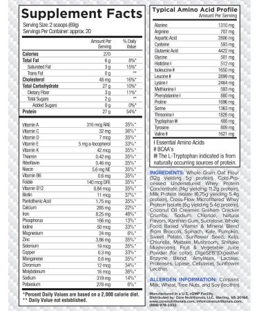 Core Nutritionals MRP Full Spectrum Meal Replacement | Whey Protein Blend + Low Glycemic Carb Blend | 27g Protein | 3 Pound (Blueberry Crumb Cake) Blueberry Crumb Cake 3 Pound (Pack of 1) - Buy Online on GoSupps.com