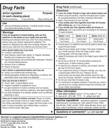 RUGBY Sugar-Free Nicotine Gum 4MG - Original Flavor - 110 Pieces - Buy Online on GoSupps.com