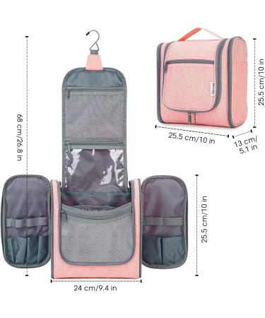 Women's Pink Large Travel Hanging Toiletry Bag - Cosmetic Organizer - Buy Online on GoSupps.com