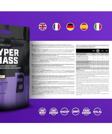 Biotechusa Hyper Mass - Gluten-Free Mass Gainer (6.8 kg) | Protein & Carbohydrates | Micronized Creatine | Vanilla Flavor - Buy Online on GoSupps.com