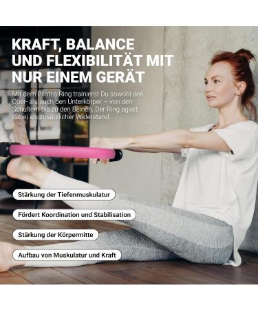 MSPORTS Pilates Ring Premium | Double Grip Resistance Ring | 38 cm Pastel Pink Yoga Circle for Home Exercise - Buy Online on GoSupps.com
