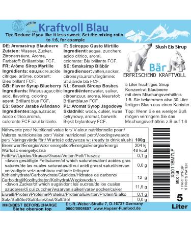 Ice Br Slush Syrup - 12 Fruity Varieties | Blueberry Concentrate | 5L for Homemade Slushy & Ice Cream Beverages - Buy Online on GoSupps.com