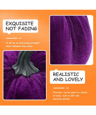 HOMSFOU 5pcs Flannel Foam Pumpkin Faux Pumpkins Farmhouse Pumpkins Harvest Artificial Pumpkins Halloween Decorations Outdoor Home Decor Harvest Party Pumpkin Decor Fake Pumpkin Set Purple Purple 14X12.5X12.5CM - Buy Online on GoSupps.com
