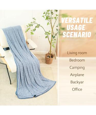 Blue Checkered Cooling Throw Blanket - 50 x 60 Double Sided Cooling Technology - Buy Online on GoSupps.com