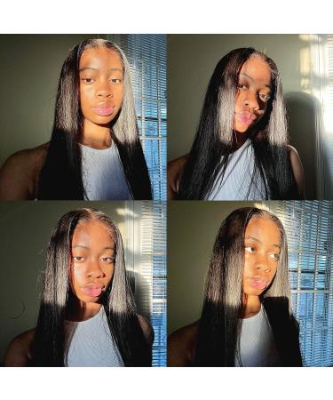 Original Queen 24 Inch Straight HD Lace Front Wig - Glueless Human Hair Wig for Women - Pre Cut & Pre Plucked - 180% Density - Natural Black - Buy Online on GoSupps.com