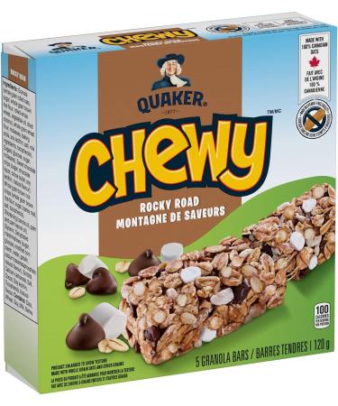 Quaker Chewy Granola Bars - Rocky Road Multi-Pack 5 Bars 120g (Pack of 12) - Buy Online on GoSupps.com