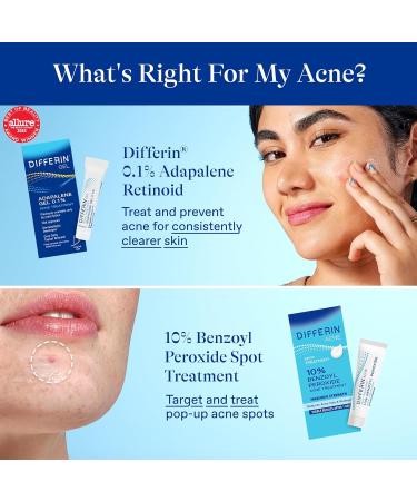 Differin Acne Spot Treatment with 10% Benzoyl Peroxide Maximum Strength OTC Acne Treatment Fast Acting Spot Treatment for Face 1 oz - Buy Online on GoSupps.com