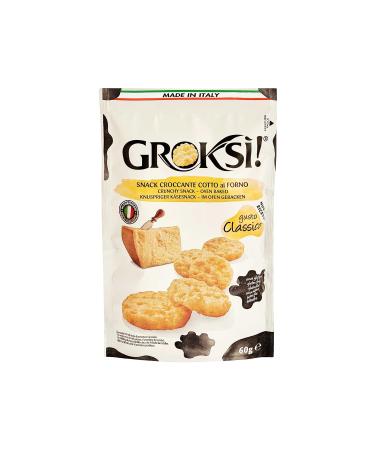 GROKSi! Cheese Snack Set from Italy - Classico & Onion | Protein-Rich 60g & 50g Crackers - Buy Online on GoSupps.com