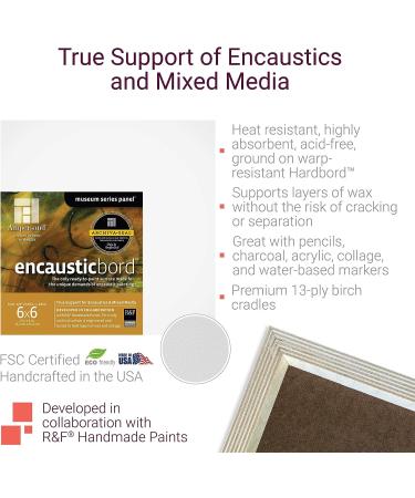 Ampersand Art Supply Wood Painting Panel | Encausticbord Museum Series 8x8 - 2 Inch Cradle - Buy Online on GoSupps.com