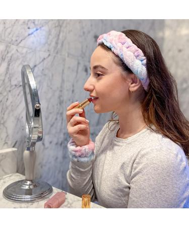 FROG SAC Teen Girls Spa Headband and Matching Wristbands - Soft Fuzzy Skincare Accessories for Face Washing, Makeup, Shower, and Sleepover Parties (Tie Dye) - Buy Online on GoSupps.com