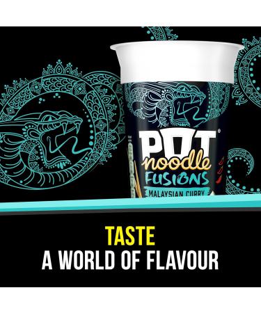 Pot Noodle Fusions Malaysian Curry Instant Snack Vegan quick-to-make snack pot 8x 100 g - Buy Online on GoSupps.com