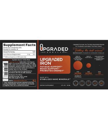Upgraded Formulas Iron with Liquid Nano Minerals - Energy and Fatigue Support - 2 fl oz - Buy Online on GoSupps.com