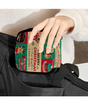 GIAPB Period Bag - Sanitary Napkin Storage & Makeup Pouch | Vintage Christmas Color - Buy Online on GoSupps.com