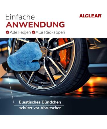 Alclear Premium Rim Washing Glove | 100% Dirt Removal | Microfiber Car Cleaning | 26x12cm | Best Alternative to Rim Brush - Buy Online on GoSupps.com