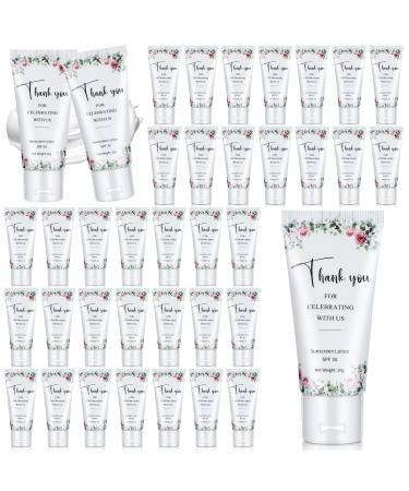 36 Pcs Mini Sunscreen Bulk for Summer Party Wedding SPF 30 Water Resistant Sunscreen Lotion Bulk 1oz Travel Size for Thank You Gifts Wedding Party Supplies (Floral) 36 Floral