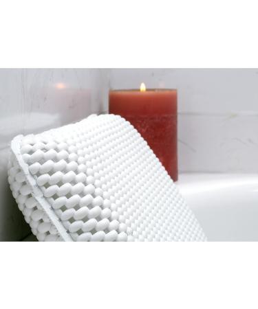 Spa Foam Bath Pillow with Suction Cup for Bathtub - Head and Neck Support for Relaxing Soak - White - Buy Online on GoSupps.com