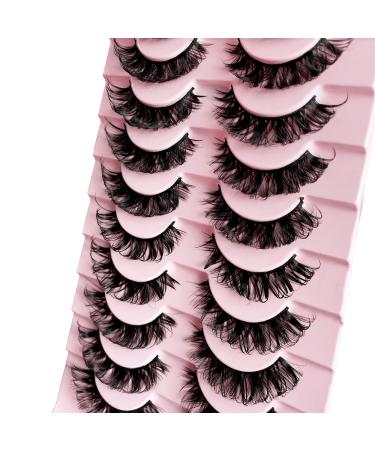 Russian D Curl Strip Lashes Fluffy False Eyelashes Natural Lashes 15-20mm Fake Lashes Pack Volume Eye Lashes 10 Pairs Faux mink lash Multipack D Curl|L08