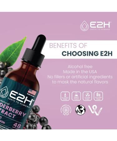 E2H Elderberry Syrup - Powerfull Antioxidants Supplement from Organic Elderberries Extract - Sambucus Elderberry Syrup for Kids & Adults for Immune Support - Non-GMO Vegan - 2 Fl Oz 2 Fl Oz (Pack of 1) - Buy Online on GoSupps.com