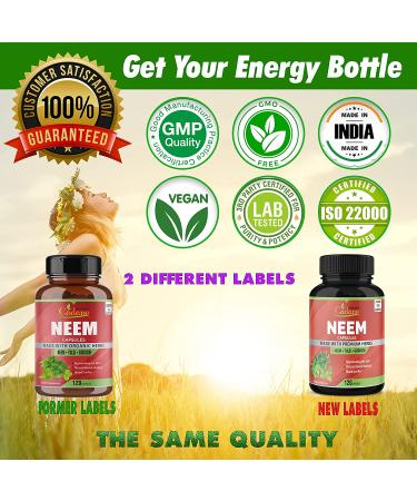Neem Leaves Powder Capsules 2250mg with Tulsi Guduchi | Immune & Liver Support | Non-GMO Vegan | Skin Health & Antioxidants - Buy Online on GoSupps.com
