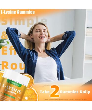 L-lysine Gummies 1000mg, Chewable Lysine Supplement with Vitamin C, D3, K2 & Zinc, Enhance Immunity, Lips & Skin Health, Collagen Growth, Sugar-Free, Gluten-Free, 60 Count (Pack of 2) - Buy Online on GoSupps.com
