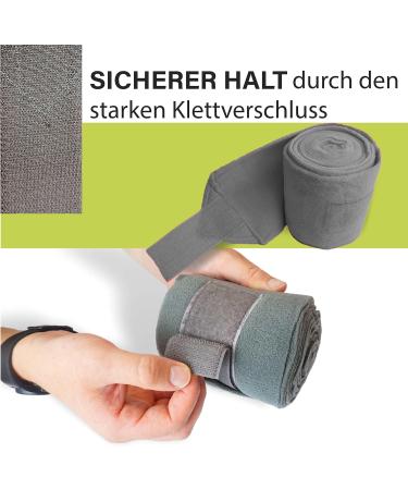 Fleece Bandages for Horses - Velcro Fastener 4-Set with Storage Bag (Gray Pony) - Buy Online on GoSupps.com