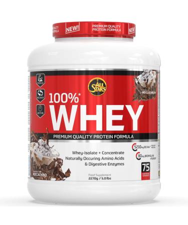 All stars Whey Protein (2270g Mochaaccino) - creamy protein shake with whey isolate + whey concentrate - high -quality protein powder - approx. 22 g protein / portion