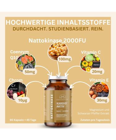 High-Dose Nattokinase Capsules | Cardio Active Formula with Q10 Chrome Pepper Vit C & E - 90 Lab-Tested Capsules - No Additives Made in DE - Buy Online on GoSupps.com