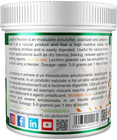 Lecithin Powder 500g - Premium Quality, Vegan, Non-GMO, Gluten Free - Soya Lecithin Powder in Recyclable Container - Buy Online on GoSupps.com