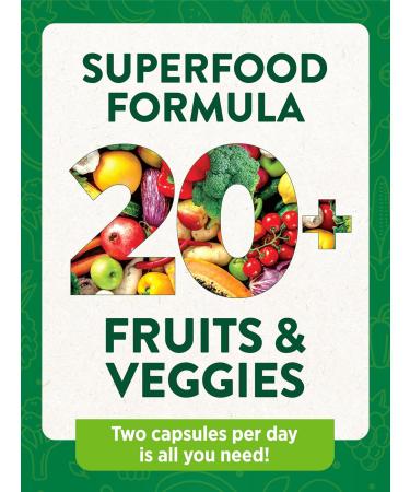Nature's Truth Fruit and Veggies Supplement | 120 Vegetarian Capsules | 20+ Fruits & Vegetables | Vegetarian Non-GMO and Gluten Free Supplement - Buy Online on GoSupps.com