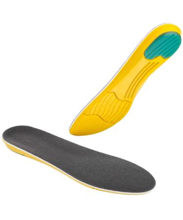 Orthotic Plantar Fasciitis Memory Foam Comfort Elevator Shoe Insole 1/2 Inch Height Increase (Yellow) Excellent Shock Absorption and Cushioning Best Insoles for Men n Women for Everyday Use -Large Large (Pack of 1)
