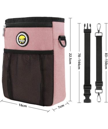FTTouuy Waterproof Dog Feed Bag - XL Pink | Perfect Treats Bag for Training & Agility - Buy Online on GoSupps.com
