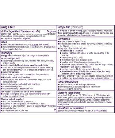 Nexium 24HR Acid Reducer Heartburn Relief Capsules for All-Day and All-Night Protection from Frequent Heartburn Heartburn Medicine with Esomeprazole Magnesium - 42 Count - Buy Online on GoSupps.com