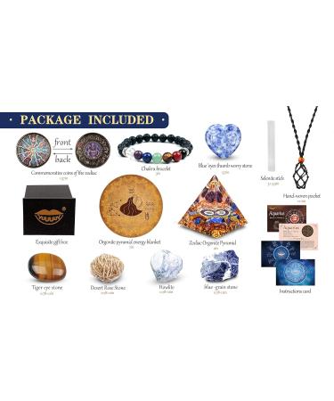Vuuuuv Horoscope Orgon Pyramid - Aquarius Medicinal Crystal Gift Set | Zodiac Stones for Astrology Reiki & Meditation - Buy Online on GoSupps.com