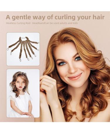 Octopus Design Heatless Curling Rod Headband - Brown | Soft No Heat Hair Curlers for Overnight DIY Styling - Buy Online on GoSupps.com