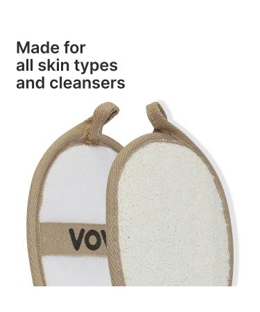 Vove Premium Exfoliating Shower Sponge Set - Natural Eco-Friendly Bath Sponges for Shower - Set of 3 (Loofah, Sisal, Hemp) - Buy Online on GoSupps.com