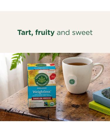 Traditional Medicinals - Organic Weightless Dandelion Hibiscus Herbal Tea (Pack of 6) - Relieves Temporary Water Retention - Fair Trade Ingredients - 96 Tea Bags Total 16 Count (Pack of 6) Weightless Dandelion Hibiscus Herbal Tea - Buy Online on GoSupps.com