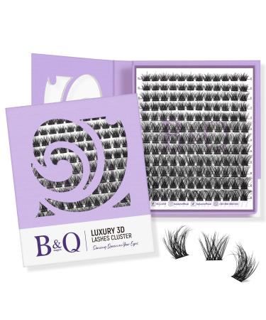 B&Qaugen Lash Clusters 144 PCS Individual Lashes 3D Effect Eyelash Clusters Fluffy Cluster Eyelash Extensions Wispy Eyelashes Natural Look With Long Lasting Curl Cluster Lashes (3D01 10-18mm) 144 Piece Assortment 3D 01