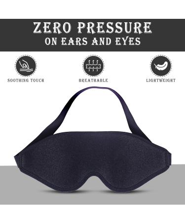Premium 3D Contoured Sleeping Eye Mask for Men & Women - Block Light Soft Comfort Blindfold for Travel Yoga & Naps - Buy Online on GoSupps.com