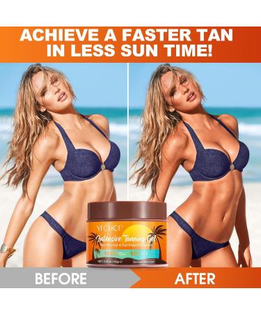 Intensive Tanning Gel 150g Natural Premium Tanning Accelerator Cream For Skin Darkening Sunbed Cream Effective in Sunbeds & Outdoor Sun Tanning Achieve Cream Sunscreen without SPF - Buy Online on GoSupps.com